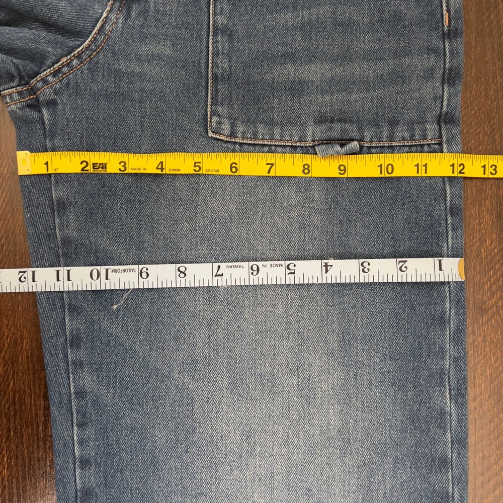 Forever 21 Womens Straight Leg Carpenter Jeans Blue Medium Wash Size 27 Utility - Picture 12 of 16